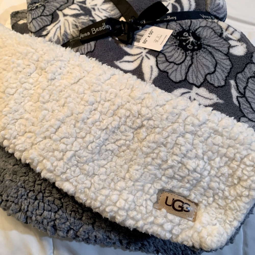 UGG pillow sham and Vera Bradley throw